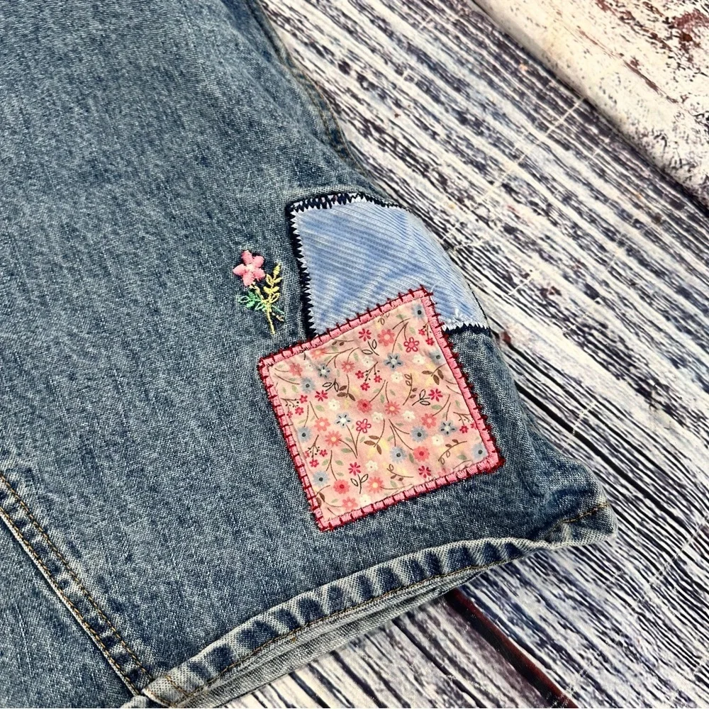 Vintage OshKosh B'gosh Patchwork Light Blue Denim Overalls